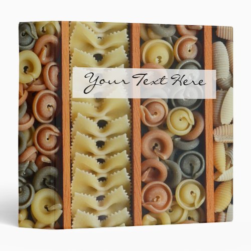 pasta noodles photograph 3 ring binder