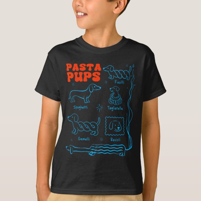 Pasta P Funny Dachshund Wiener Dog Pasta Foodie Do T-Shirt (Front)