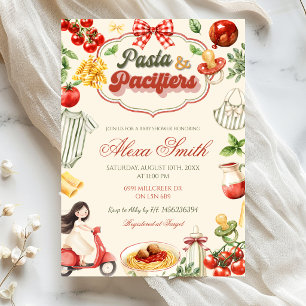Pasta & Pacifiers Baby Shower Invitation