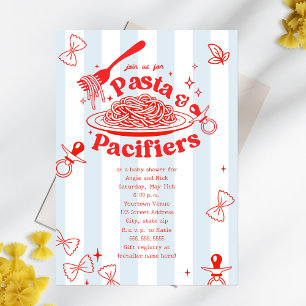Pasta & Pacifiers Doodle Neutral Baby Shower Invitation