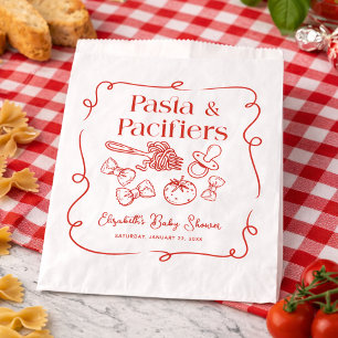 Pasta & Pacifiers Hand Drawn Italian Baby Shower Favor Bag