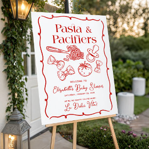 Pasta & Pacifiers Italian Baby Shower Welcome Foam Board