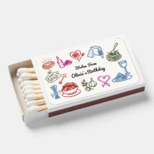 Pasta Party Birthday Decoration Matchboxes
