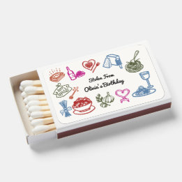 Pasta Party Birthday Decoration Matchboxes