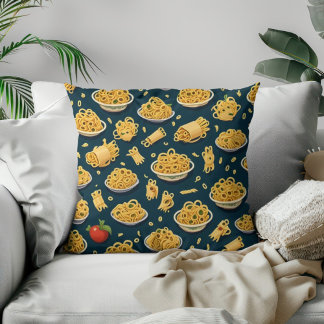 Pasta Pattern Celebrate National Pasta Month Throw Pillow