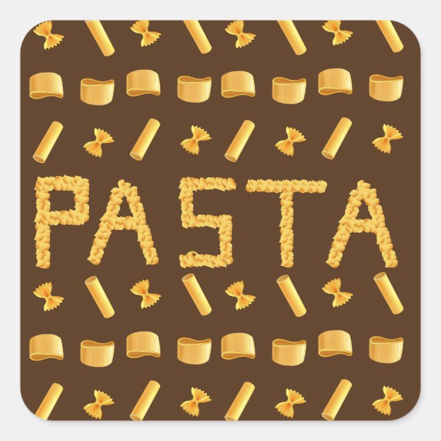 pasta pattern for Italian food lovers  Square Sticker (Front)