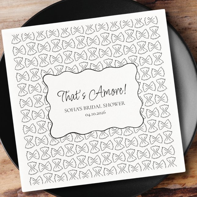 Pasta Pattern That's Amore Italian Bridal Shower Napkins (Creator Uploaded)