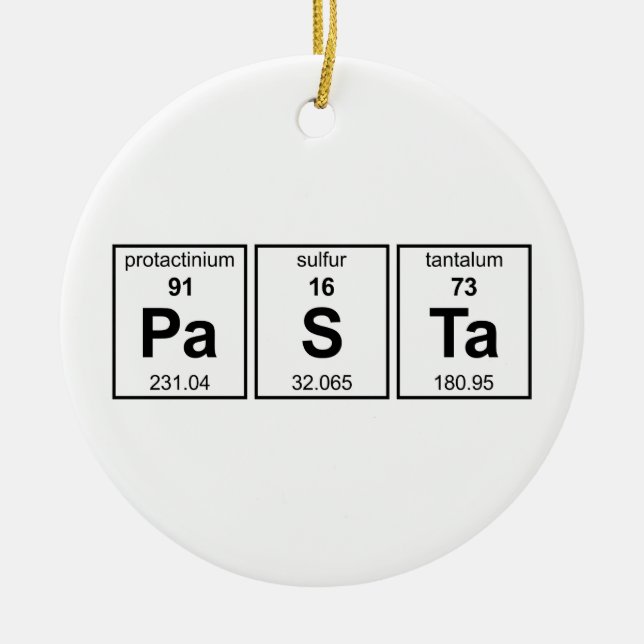 PaSTa Periodic Table Ceramic Ornament (Front)