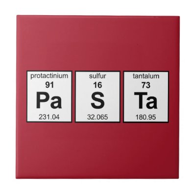 PaSTa Periodic Table Ceramic Tile