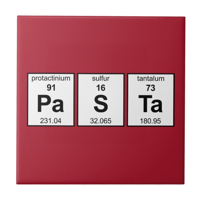 PaSTa Periodic Table Ceramic Tile (Front)