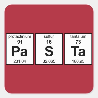 PaSTa Periodic Table Square Sticker
