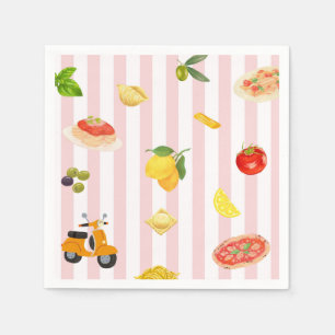 Pasta Pizza Lemon La Dolce Vita Italian Napkins