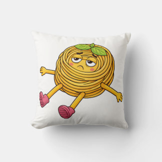 Pasta Polo Lying Down Tired and Drained T-Shirt Throw Pillow