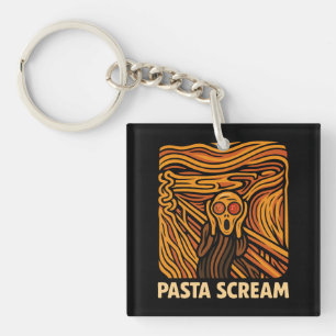 Pasta Scream Art Scream of Spaghetti Keychain