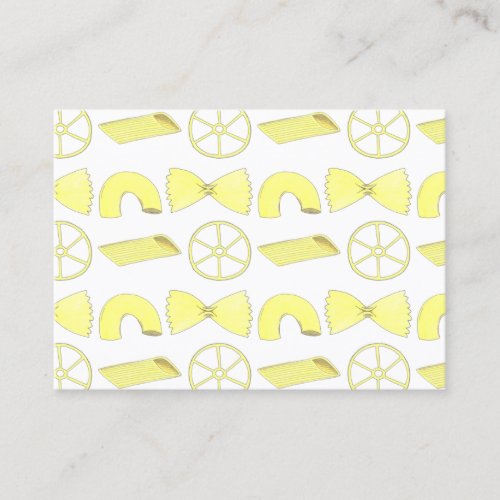 Pasta Shapes Italian Food Chef Cooking Restaurant Business Card