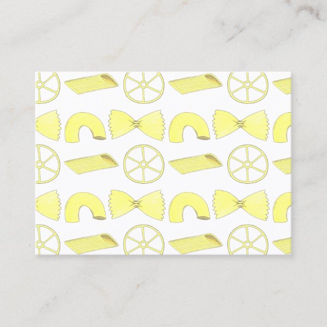 Pasta Shapes Italian Food Chef Cooking Restaurant Business Card (Front)