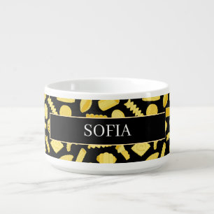 Pasta Shapes Patterned Italian Food Bowl