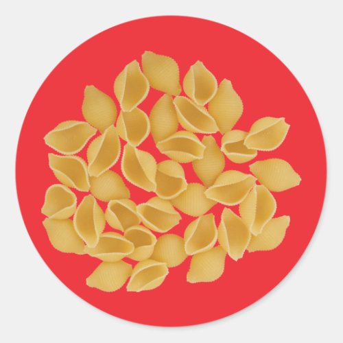 Pasta Shells Classic Round Sticker