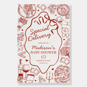Pasta Special Delivery Italian Baby Shower Welcome Foam Board