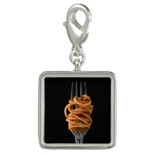 Pasta spun on a Fork, Food Spaghetti Charm
