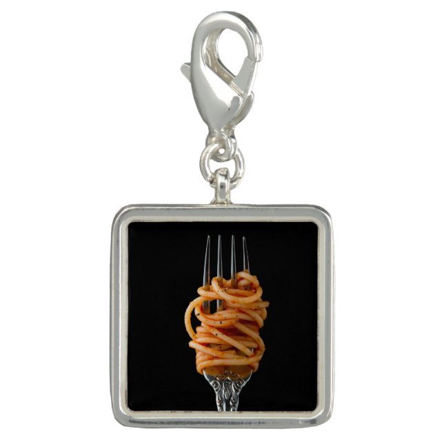 Pasta spun on a Fork, Food Spaghetti Charm (Front)