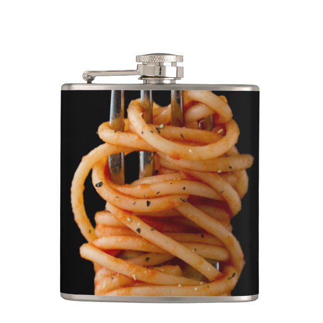 Pasta spun on a Fork, Food Spaghetti Flask (Front)