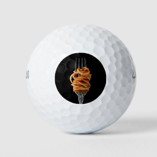 Pasta spun on a Fork Food Spaghetti Golf Balls