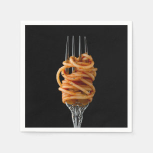 Pasta spun on a Fork, Food Spaghetti Napkins
