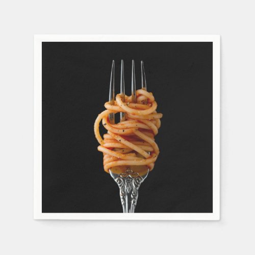 Pasta spun on a Fork Food Spaghetti Napkins