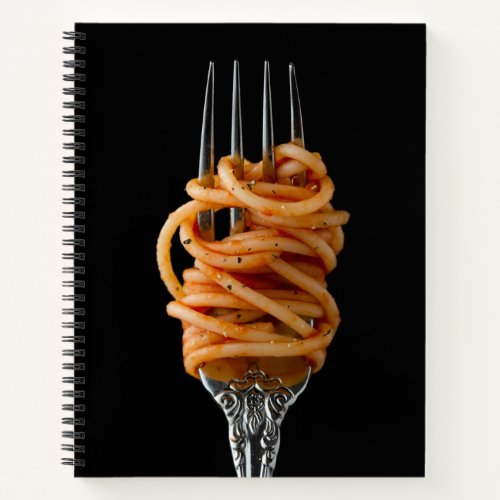 Pasta spun on a Fork Food Spaghetti Notebook