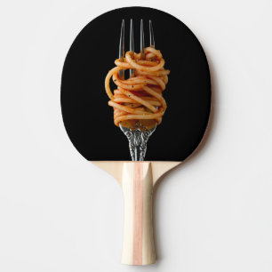 Pasta spun on a Fork, Food Spaghetti Ping Pong Paddle
