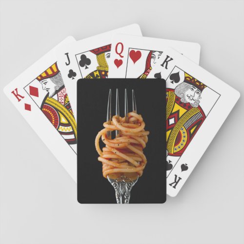 Pasta spun on a Fork Food Spaghetti Playing Cards