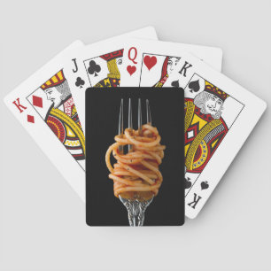 Pasta spun on a Fork, Food Spaghetti Poker Cards