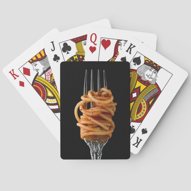 Pasta spun on a Fork, Food Spaghetti Poker Cards (Back)