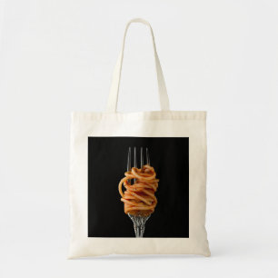 Pasta spun on a Fork, Food Spaghetti Tote Bag