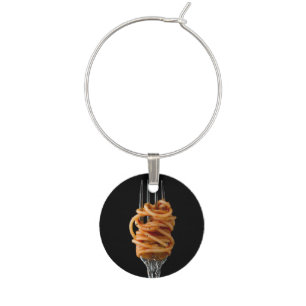 Pasta spun on a Fork, Food Spaghetti Wine Charm