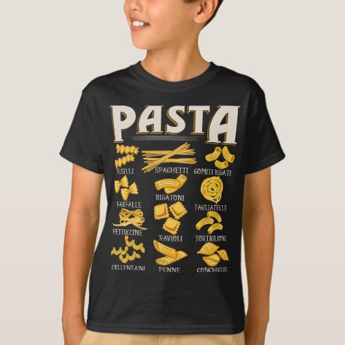 Pasta Types _ Italian Food Pasta Lover Foodie Spag T_Shirt