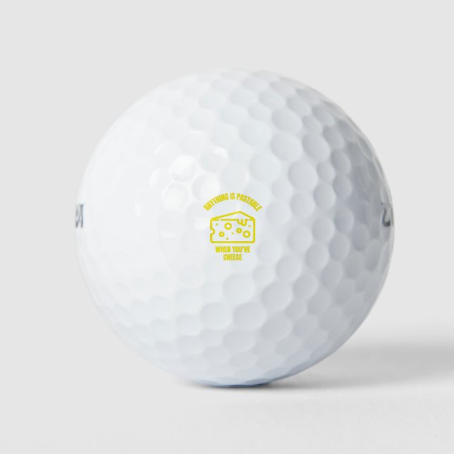 Pastable cheese funny cheese pun jokes golf balls (Front)
