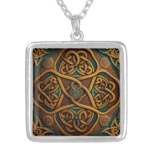 Paste Celtic Style - Design #1 Silver Plated Necklace