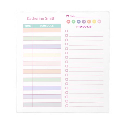Paste Color Cute Daily Schedule Notepad 