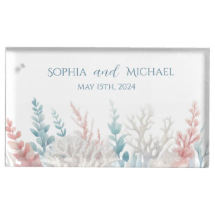Paste Corel Reef-Beach Wedding- Place Card Holder