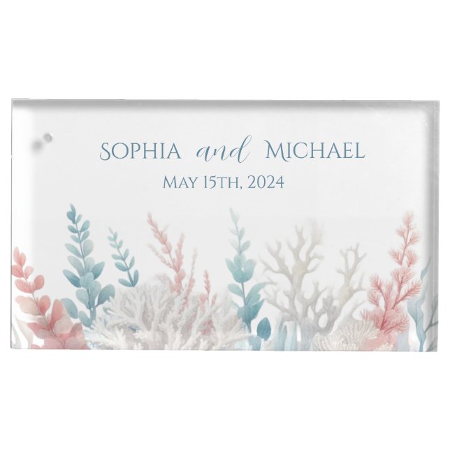 Paste Corel Reef-Beach Wedding- Place Card Holder (Front)