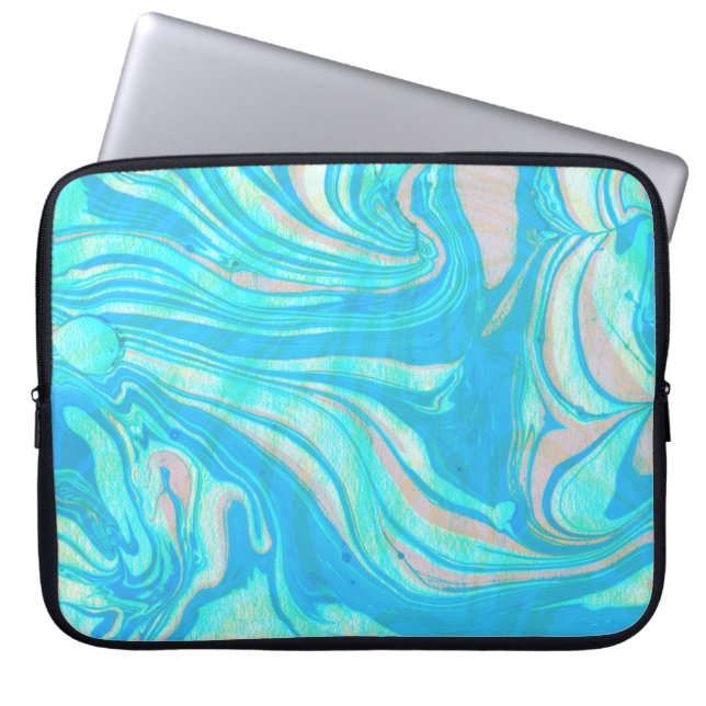 Paste Tones Watercolor Marble Stone Laptop Sleeve (Front)