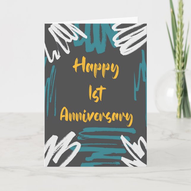 Pastel 1st Anniversary Card (Front)