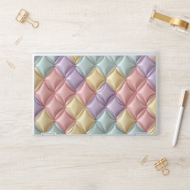 Pastel 3-d Quilted Puff  HP Laptop Skin (Desk)
