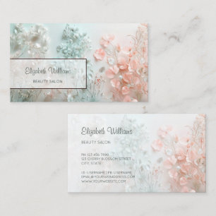 Pastel 3D Boho Flowers Business Card