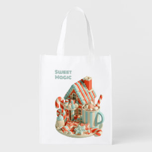 Pastel 3D Candy House Sweet Magic Grocery Bag