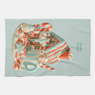 Pastel 3D Candy House Sweet Magic Kitchen Towel