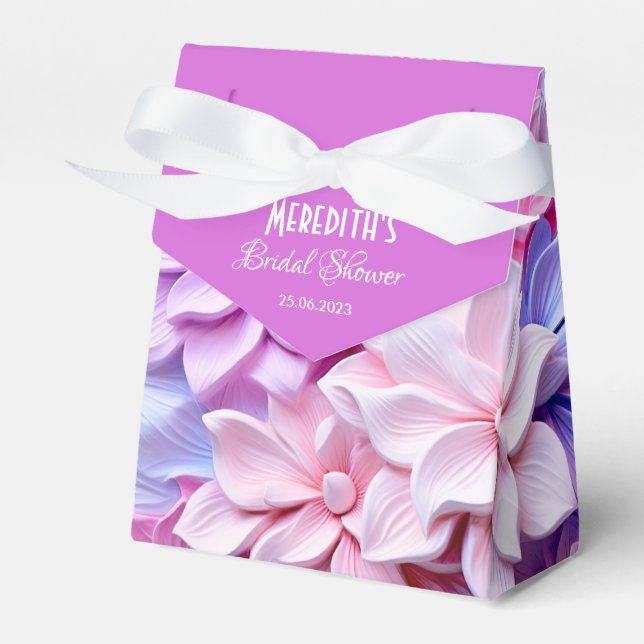 Pastel 3D Flower pattern Favor Boxes (Front Side)