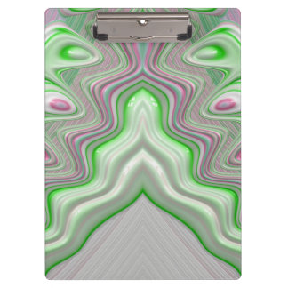 ~ PASTEL 3D! Pink, Green and White GLOSSY Clipboard